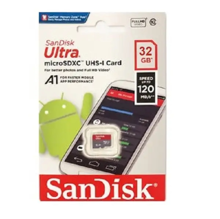 کارت حافظه MicroSDXC سن دیسک مدل Ultra کلاس 10 استاندارد UHS-I U1 A1 سرعت 120