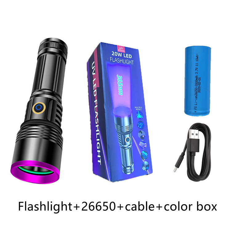 چراغ قوه UV مدل 20 وات LED شارژی بار آمازون پر قدرت
