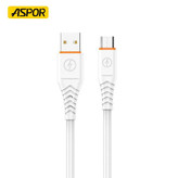 کابل TYPEC یک متری ASPOR مدل A127 فست 6A ضخیم اورجینال