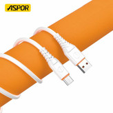 کابل TYPEC یک متری ASPOR مدل A127 فست 6A ضخیم اورجینال