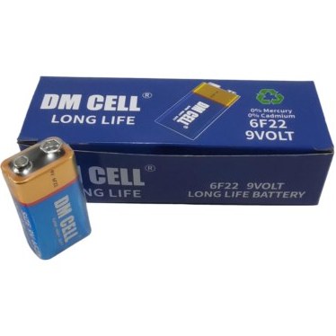 باتری کتابی DM Cell مدل 6F22 ظرفیت ۹ ولت