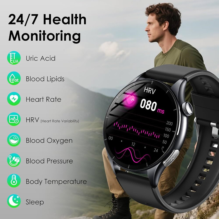 ساعت هوشمند Marsyu ET458 با عملکردECG/HRV بار آمازون
